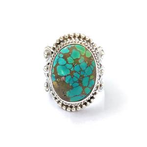 Bague en turquoise, argent sterling 925, bague en pierre précieuse, turquoise, collection artisanale, bagues fines, bijoux en argent, prix de gros - Product Image 4