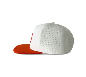 5 pannelli bianco rapido secco Laser fori di taglio cappelli con la parte anteriore in Pvc toppa logo bordo piatto arancione - Product Image 3