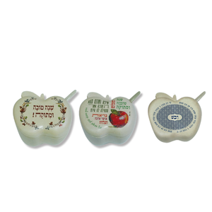 Bol en mélamine en forme <span class=keywords><strong>de</strong></span> pomme avec couvercle et cuillère, plat à miel pour la fête <span class=keywords><strong>de</strong></span> Rosh Hashanah, pour le Nouvel An juif - Product Image 3