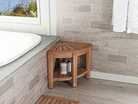 Combo home Ecke Teakholz Dusch bank Hocker mit Regal-Bambus Spa Badezimmer Dekor-Holz Sitzbank