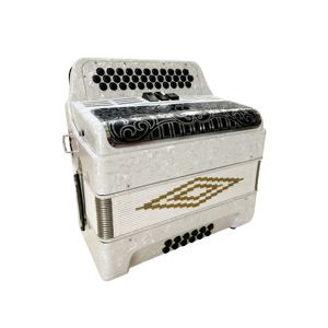 Seasound 34ปุ่ม12เบส3ลงทะเบียน JB3412C acrodeon หีบเพลงไดอะโทรนิกส์สีขาวสีดำเงิน - Product Image 4