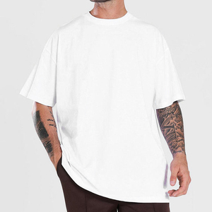 <b>White</b> Drop Shoulder Cotton <b>Tshirts</b> Manufacturer Streetwear Boxy Round Neck T-shirt Heavy Weight Oversized Blank t Shirt - Product Image 2