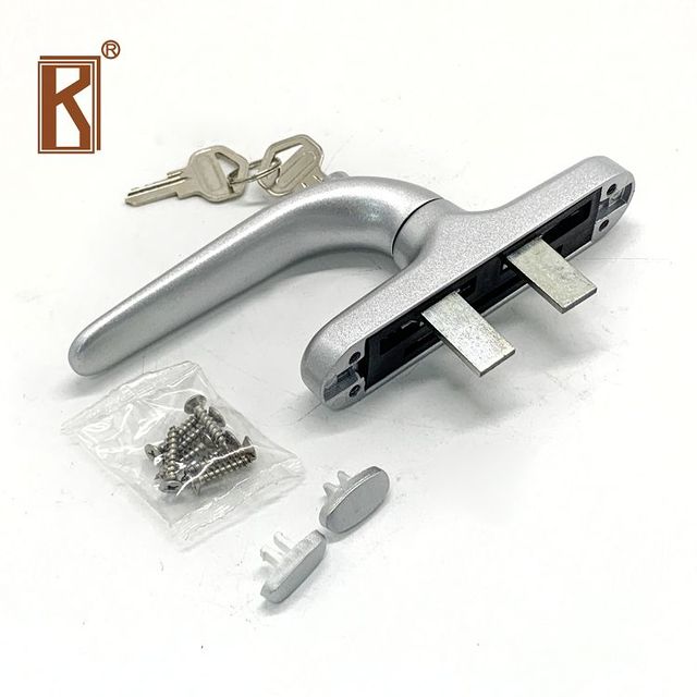 Durable Open-in Tilt and Turn Window Lockable Handle  Fork Handle with Key Cylinder Luxury Aluminum Casement Window Handle