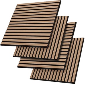 Âm thanh hấp thụ gỗ tường 60x60cm mật độ cao sợi polyester thời trang hiện đại 3D Bảng âm thanh - Product Image 1