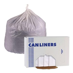 Sacs poubelles industriels blancs Boardwalk de 30 gallons, 0,9 mil, 30 x 36, 100/sac, faible densité linéaire pour sacs poubelles domestiques - Product Image 5