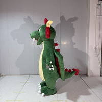 Costume de mascotte géant gonflable de dragon vert, tenue de personnage de dessin animé mignon gonflable pour événements et défilés
