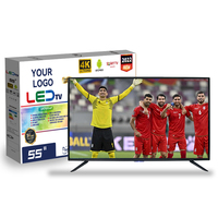 Téléviseur LED Android 4K à écran plat super large de 35 à 125 pouces avec finition noire pour salle de bain et usage domestique/hôtelier