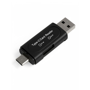 Lecteur de cartes OTG USB/TYPE-C 4-en-1 compatible avec les cartes mémoire Mini SD TF, lecteur de cartes Plug and Play, lecture et écriture, transfert de données - Product Image 1