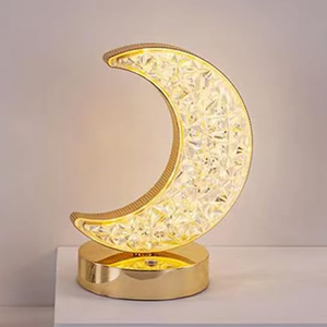 Lampe de table LED sans fil rechargeable en cristal, lampe de restaurant sans fil, lampe de table, décoration d'intérieur, lumière de nuit portable nordique - Product Image 1
