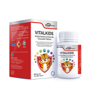 Les comprimés composés de vitamines et de minéraux pour enfants contiennent des vitamines A, C, D3 et E sans couleurs artificielles et sont faciles à absorber