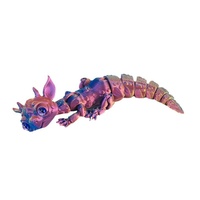 Figurine de dragon-gecko articulée imprimée en 3D, esthétique, en PLA flexible, figurine animale Kawaii, décoration de chambre, cadeau en gros, objet de collection