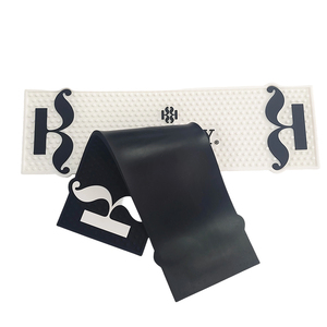 Black White Silicone <b>Bar</b> Rail Mat Vintage Carved Edge Design Non-Slip Spill Proof <b>Bar</b> <b>Runner</b> Mat for Cafes <b>Bars</b> - Product Image 3