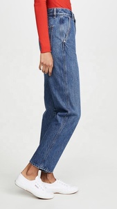 Diseño Especial mamá <span class=keywords><strong>jeans</strong></span> denim de cintura alta mujeres recta jean - Product Image 4