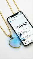Collier pendentif cœur en acier inoxydable doré NFC 213 13,56 MHz NFC prêt à être expédié