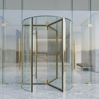 Porte d'entrée automatique moderne à rotation continue en verre : bloque efficacement les courants d'air froids et chauds, réduit la perte d'air conditionné pour les centres commerciaux