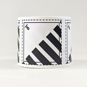 Giấy tổng hợp tùy chỉnh in an toàn cuộn nhãn không thấm nước dính Vinyl PVC bền dầu cảnh báo nhãn - Product Image 1