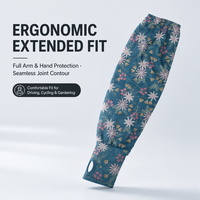 Sarung Lengan Olahraga Luar Ruangan Bahan Polyester Anti Panas Bernapas Motif Bunga Elastis untuk Jogging dan Olahraga
