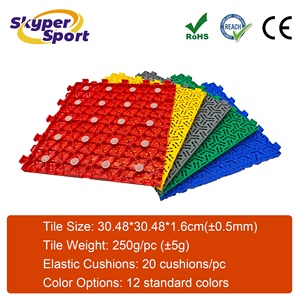 Muestra Gratuita de Baldosas de Suelo de Goma PP Encajables para Cancha de Baloncesto de 20 x 20 Pies, Ecológicas y Elásticas - Product Image 2
