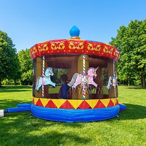 Castillo Inflable Winsun con Trampolín y Carrusel, Material de PVC, Certificado CE, Libre de Plomo, Resistente al Fuego - Product Image 1