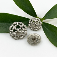 Boutons à tige en alliage de zinc cousus à la main avec design creux haut de gamme, lavables, pour décorer hauts, vestes, pulls et poignées