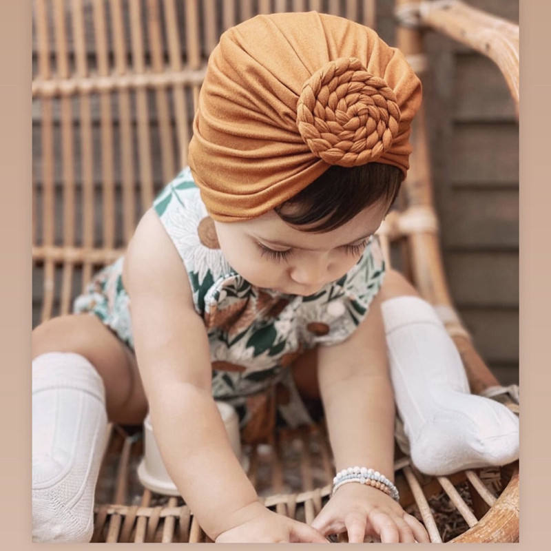 Syga Newborn White Turban Headband For Baby Cute Baby Girl