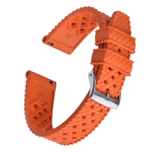 Quick Release Waterproof Sport Style Watch Band 20mm 22mm Silicone FKM Rubber Watch Strap for Divers