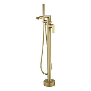 Brass Bathtub Faucet Matte Black Color Hot and Cold Water Bathtub Mixer <b>Freestanding</b> Bathtub Faucet - Product Image 5