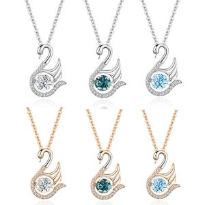 Collier pendentif en forme de <span class=keywords><strong>cygne</strong></span> en argent sterling 925 avec moissanite VVS délicate, SPJ en stock, bijoux en moissanite 1 carat - Product Image 1