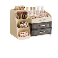 Boîte de rangement de bureau rectangulaire moderne pour cosmétiques et animaux de compagnie, 2 couches, multifonctionnelle, préservant la fraîcheur, anti-poussière, organiseur 1-3L