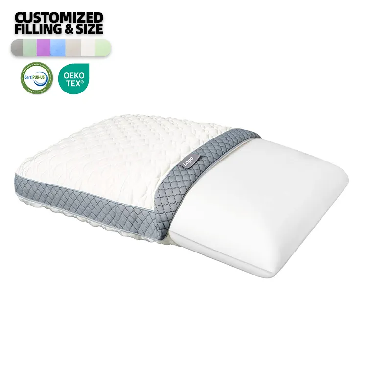 Travesseiro ortopédico para cama, suporte lombar confortável, espuma de memória supermacia em gel com recurso de massagem, ideal para uso em acampamento e hotel, 2024