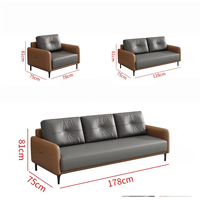 Ensemble table et canapé de bureau en cuir PU minimaliste, durable, pour espace d'attente de bureau