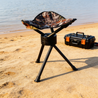 360 °   Tabouret de chasse pliable pivotant, chaise de pêche portable camouflage avec siège rotatif pour le camping en plein air, l'observation des oiseaux, la randonnée