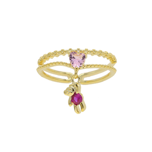 Anillo de corazón de oso <span class=keywords><strong>para</strong></span> mujer, set de anillo original de oso, regalo <span class=keywords><strong>para</strong></span> pareja, venta al por mayor de fábrica - Product Image 4