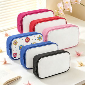 Nouvelle trousse à crayons vierge pour sublimation, polyester 600D, 5 couleurs, impression personnalisée DIY, panneau amovible, pochette de rangement multi-usages, 22x12x7cm - Product Image 1