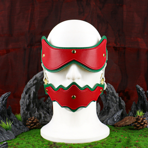 Maschera in Pelle per Occhi e Bocca per Natale, Maschera per Adulti a Mezzo Volto, Accessori per Giochi di Ruolo, Cosplay di Coppia, Regali per Feste - Product Image 2