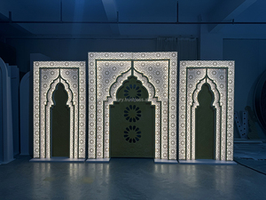 SMOOTH india Style Acrylic Pvc Sliver Acrylic <b>Backdrop</b> <b>stand</b> Wedding arch props - Product Image 4