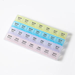 <span class=keywords><strong>Pilulier</strong></span> hebdomadaire portable transfrontalier en plastique, 7 jours, 28 compartiments, <span class=keywords><strong>matin</strong></span>, midi, <span class=keywords><strong>soir</strong></span>, petit format, grande capacité pour la maison - Product Image 6