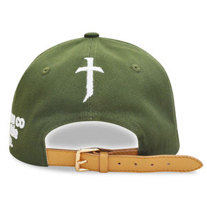 Casquette de baseball verte de luxe avec logo brodé et fermeture en cuir métallique, style tendance, pour softball et golf, directement de l'usine chinoise - Product Image 2