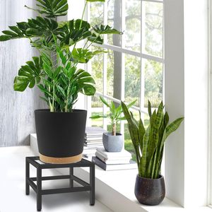 Support de Plantes Carré Robuste en Métal Noir Thermolaqué Moderne et Support de Pot de Fleurs pour Jardin Intérieur/Extérieur – Ventes Flash - Product Image 6