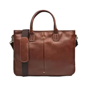 Bolso Vintage de Cuero Genuino para Documentos de Oficina de Negocios, Maletines para Ordenador Portátil, Bolso de Cuero Único para Hombre, Maletín Oficial - Product Image 4