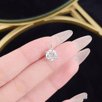 Ciondolo in Platino Pt950 con Diamante Coltivato in Laboratorio, Gioiello Minimalista Versatile per Donna, Ciondoli con Diamanti Raffinati