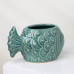 YUANWANG魚の形セラミック植木鉢植木鉢 & プランター多肉植物ポットセラミック - Product Image 5