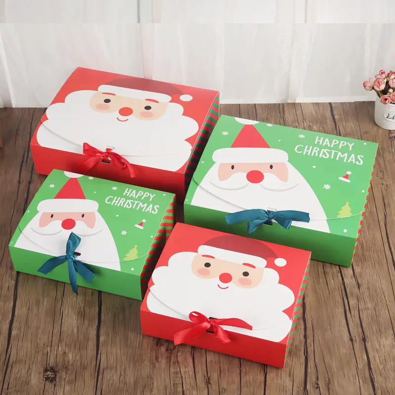 Caixa de presente de natal de feliz presente, decoração vazia personalizada, presente de sobremesa, lembrancinhas vazias para crianças