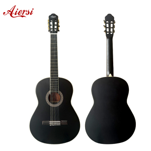 Aiersi cuerpo completo <span class=keywords><strong>precio</strong></span> barato acabado mate <span class=keywords><strong>guitarra</strong></span> clásica de caoba con color negro - Product Image 1