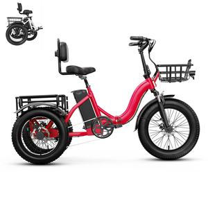 Triciclo Eléctrico de 500W con Pedaleo Asistido, Neumáticos Gruesos de 20" X3 para Adultos, Bicicleta Plegable de 3 Ruedas con Batería de 48V 15Ah - Product Image 3
