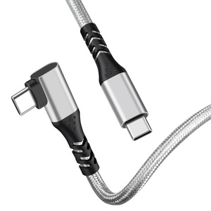 Long Kay Type <b>C</b> To <b>C</b> Data Cable 1m Nylon Braided 90 Degree Angle Fast <b>Charging</b> For Android Phones - Product Image 2