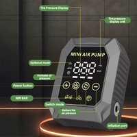 Mini compresseur d'air portable en métal 12V 12L/min avec manomètre numérique et moniteur de pression des pneus pour moto/vélo électrique