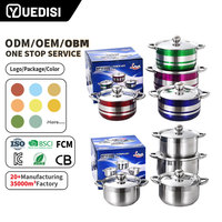YUEDISI vente en gros d'ustensiles de cuisine multifonctions en acier inoxydable batterie de cuisine marmites à soupe et à bouillon avec couvercles