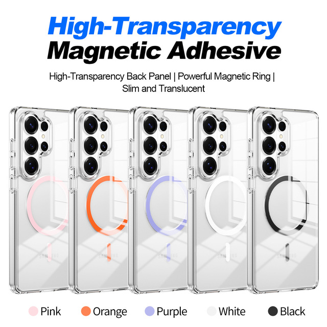 For samsung S26 Magnetic case Clear Magnetic Phone Case High Transparent Anti-YellowShockproof Protective Cover