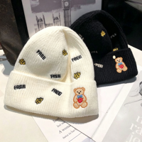 Nouvel arrivage Chapeau d'hiver en tissu tricoté mignon et joli motif personnalisé coloré, chaud et confortable